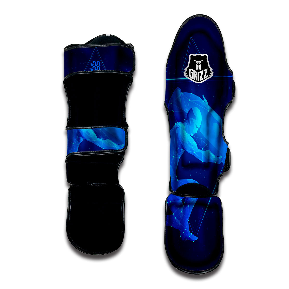 Astrological And Aquarius Signs Print Muay Thai Shin Guards-grizzshop