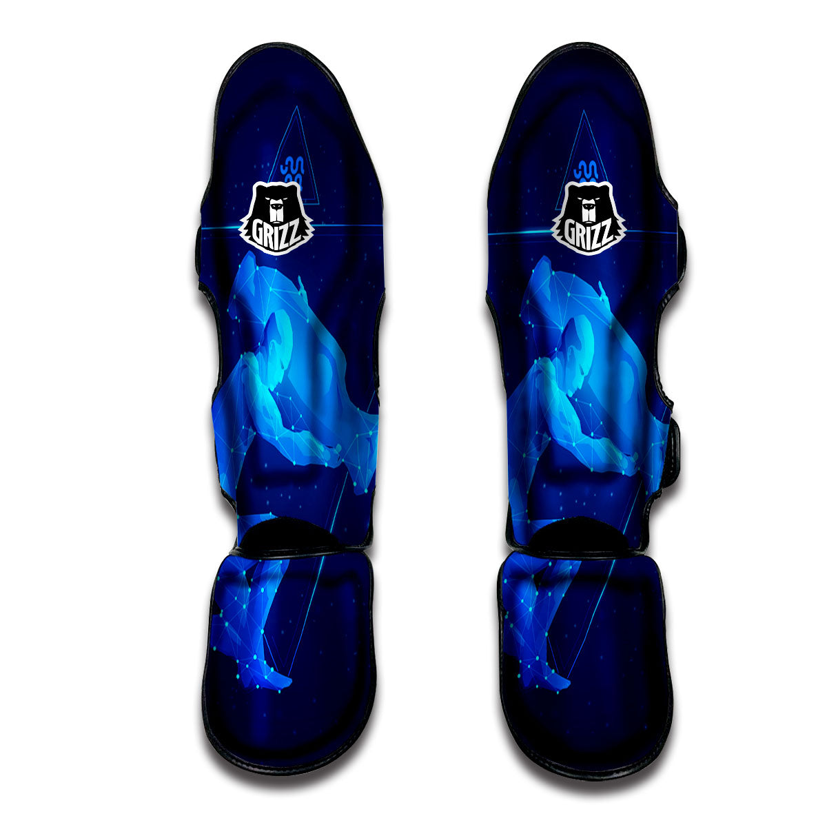 Astrological And Aquarius Signs Print Muay Thai Shin Guards-grizzshop
