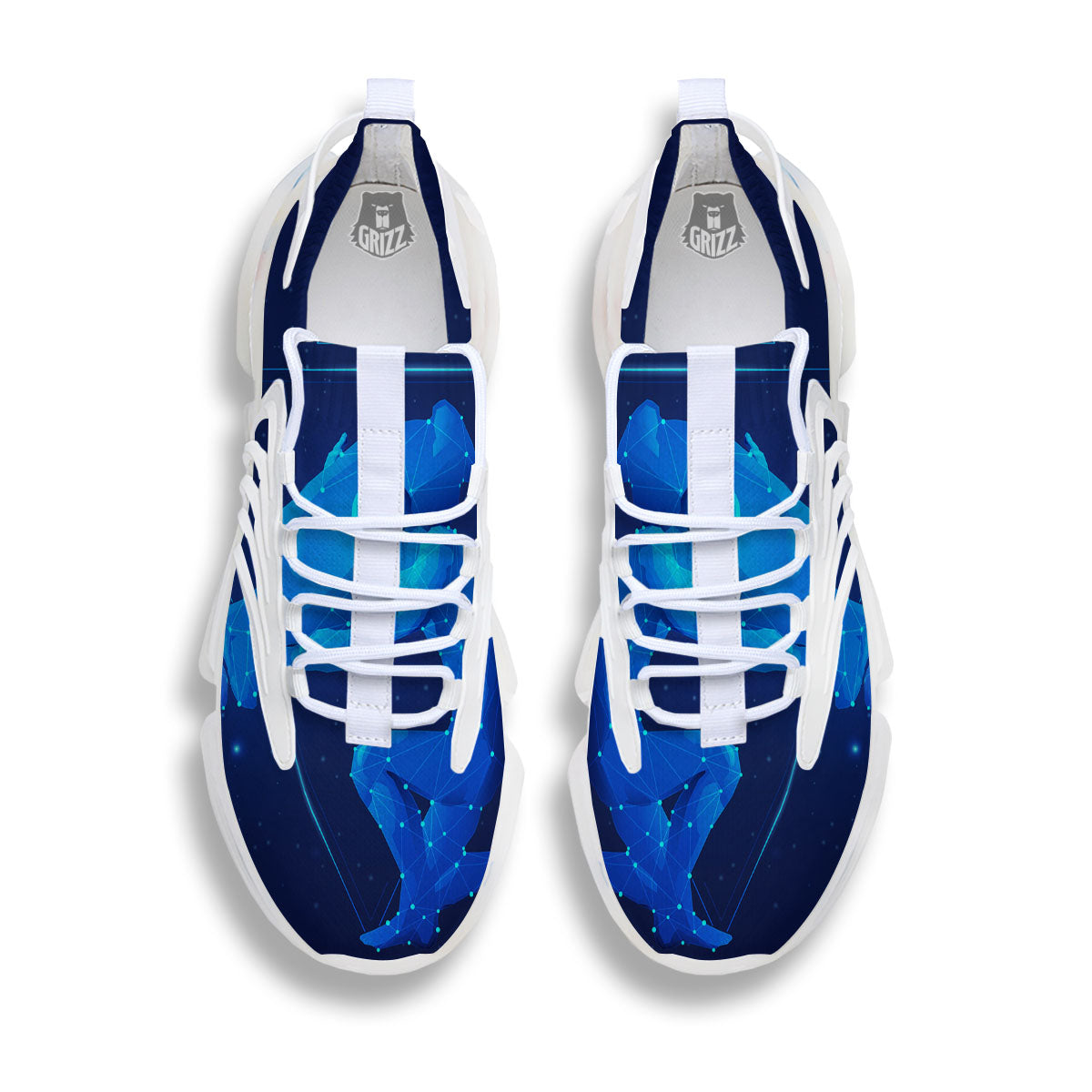 Astrological And Aquarius Signs Print White Gym Shoes-grizzshop