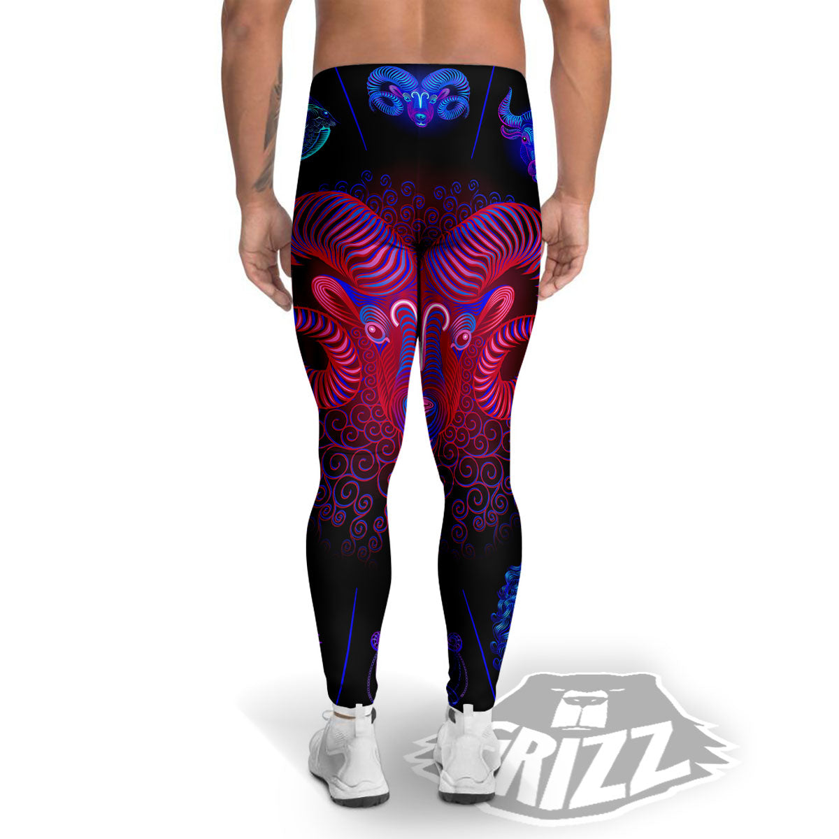 Astrological And Aries Signs Print Men's Leggings-grizzshop