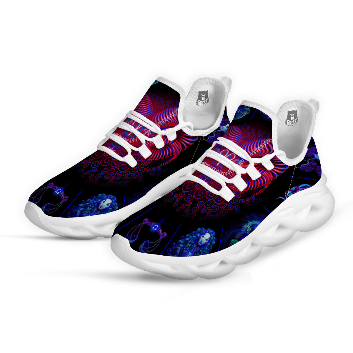 Astrological And Aries Signs Print White Running Shoes-grizzshop