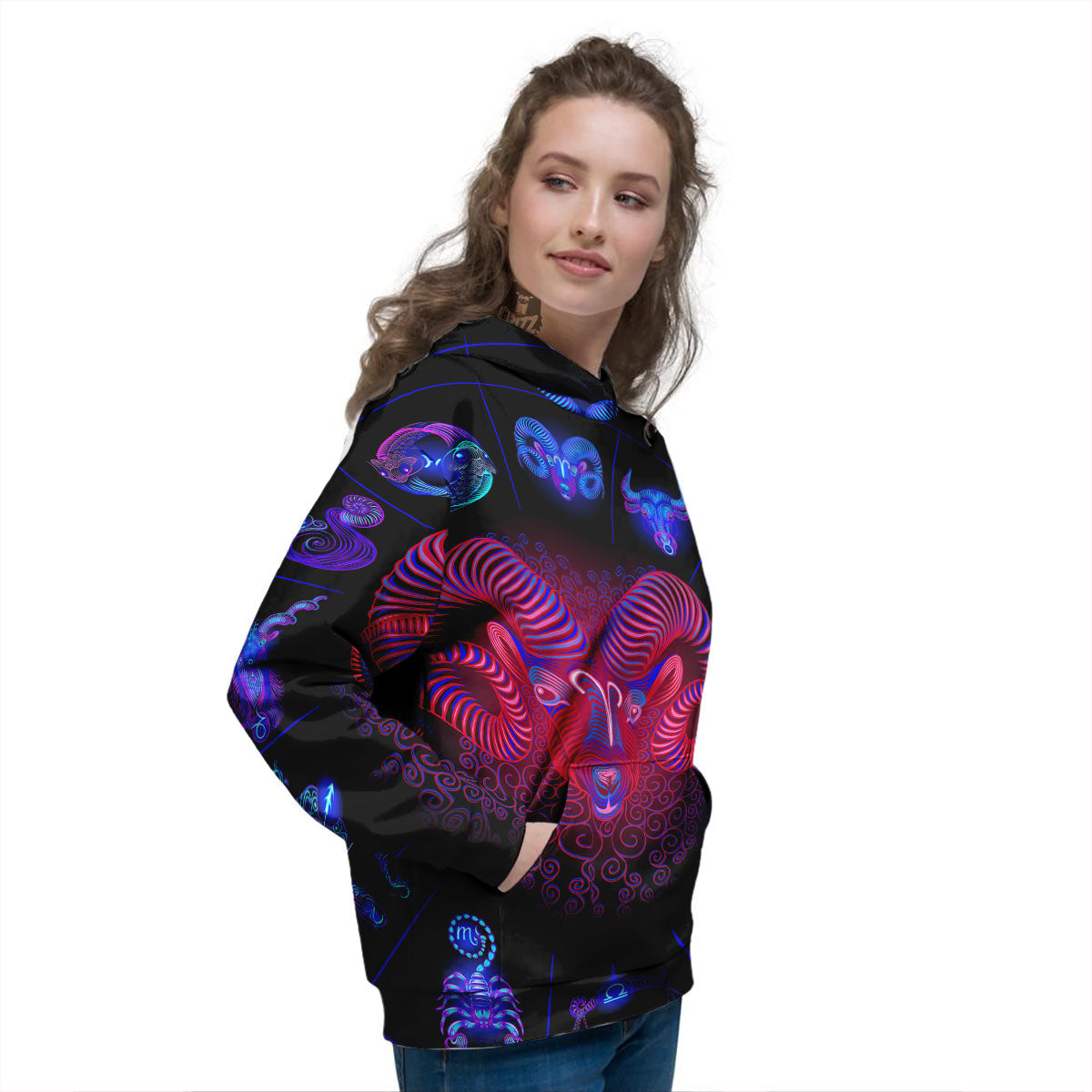Astrological And Aries Signs Print Women's Hoodie-grizzshop