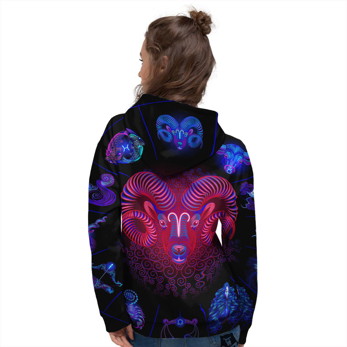 Astrological And Aries Signs Print Women's Hoodie-grizzshop
