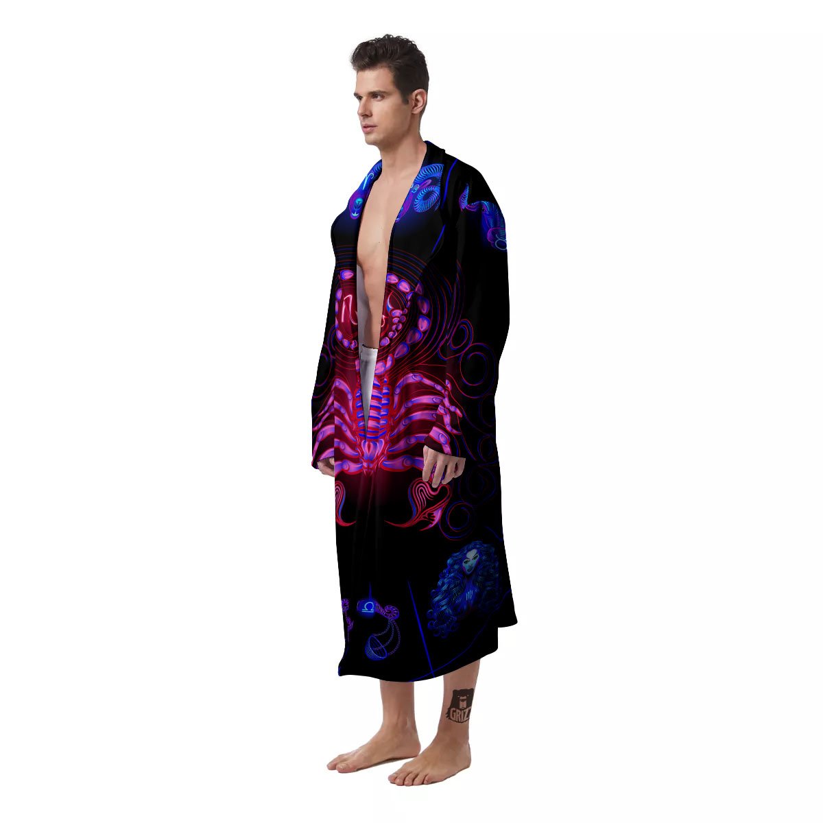 Astrological And Scorpio Signs Print Men's Robe-grizzshop