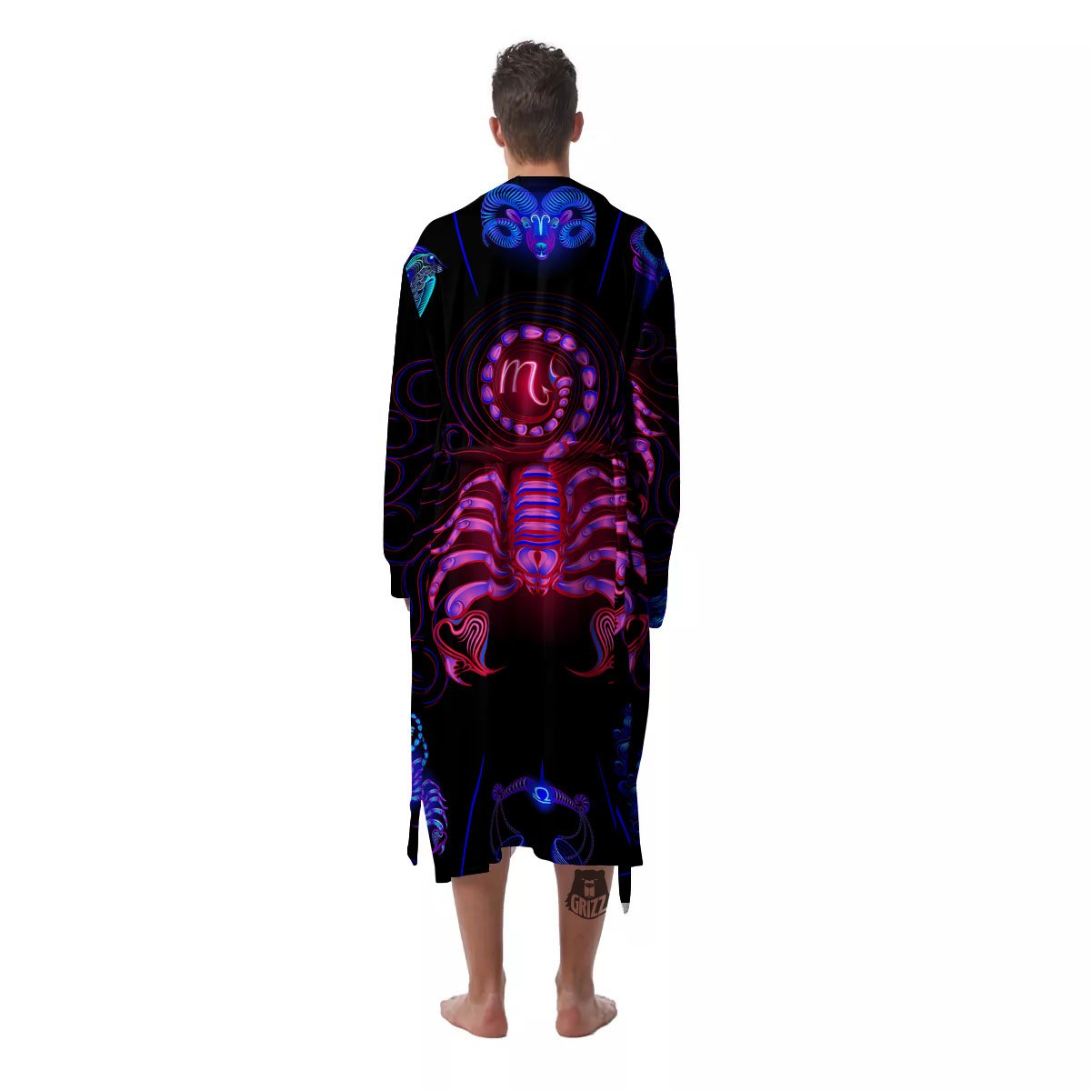 Astrological And Scorpio Signs Print Men's Robe-grizzshop