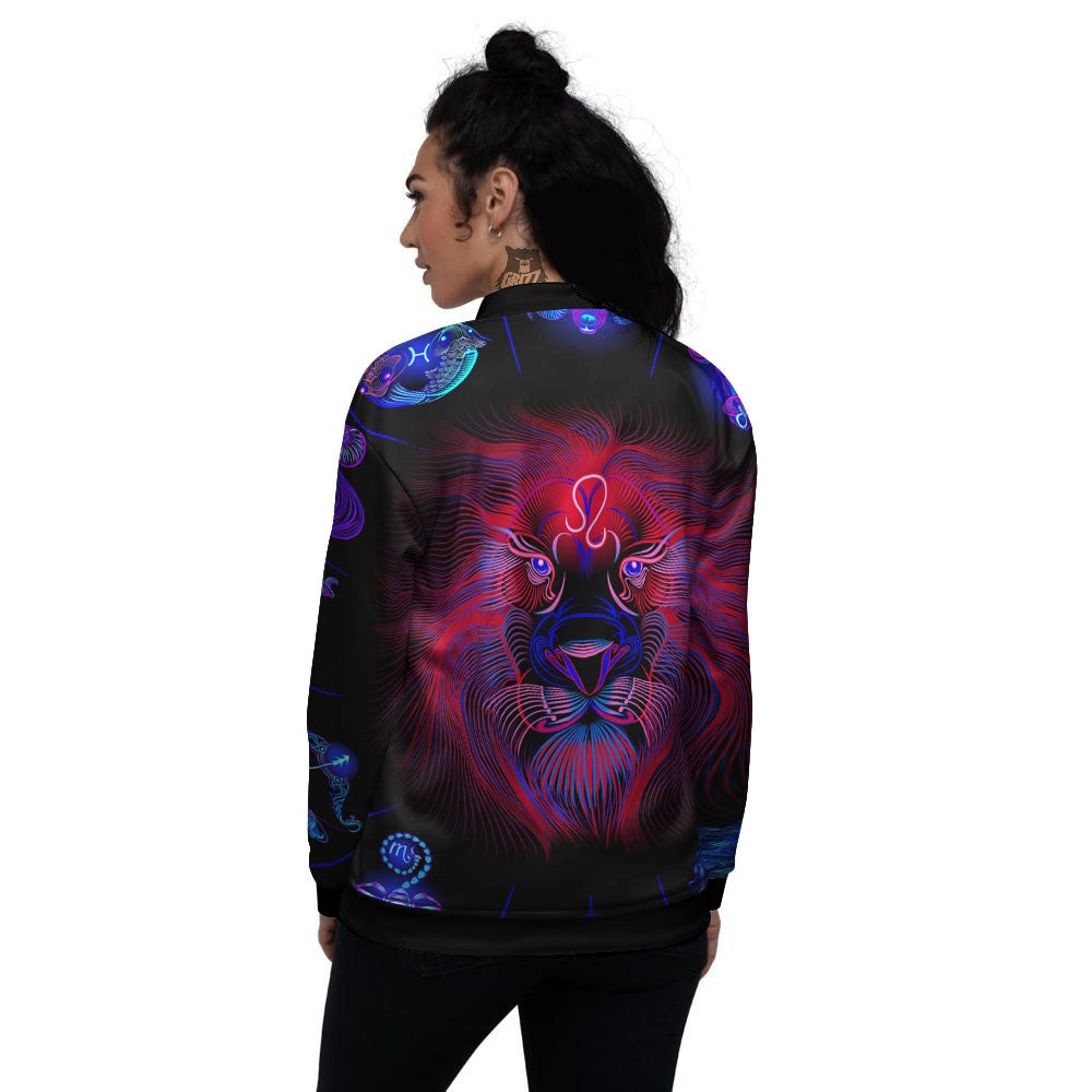 Astrological Leo Signs Leo Print Women's Bomber Jacket-grizzshop