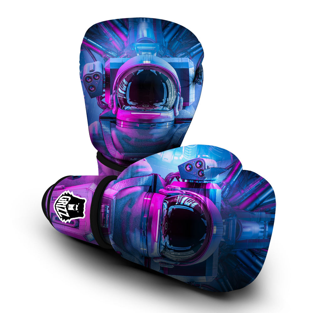 Astronaut Futuristic Print Boxing Gloves-grizzshop