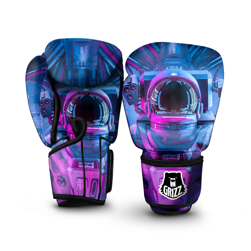 Astronaut Futuristic Print Boxing Gloves-grizzshop