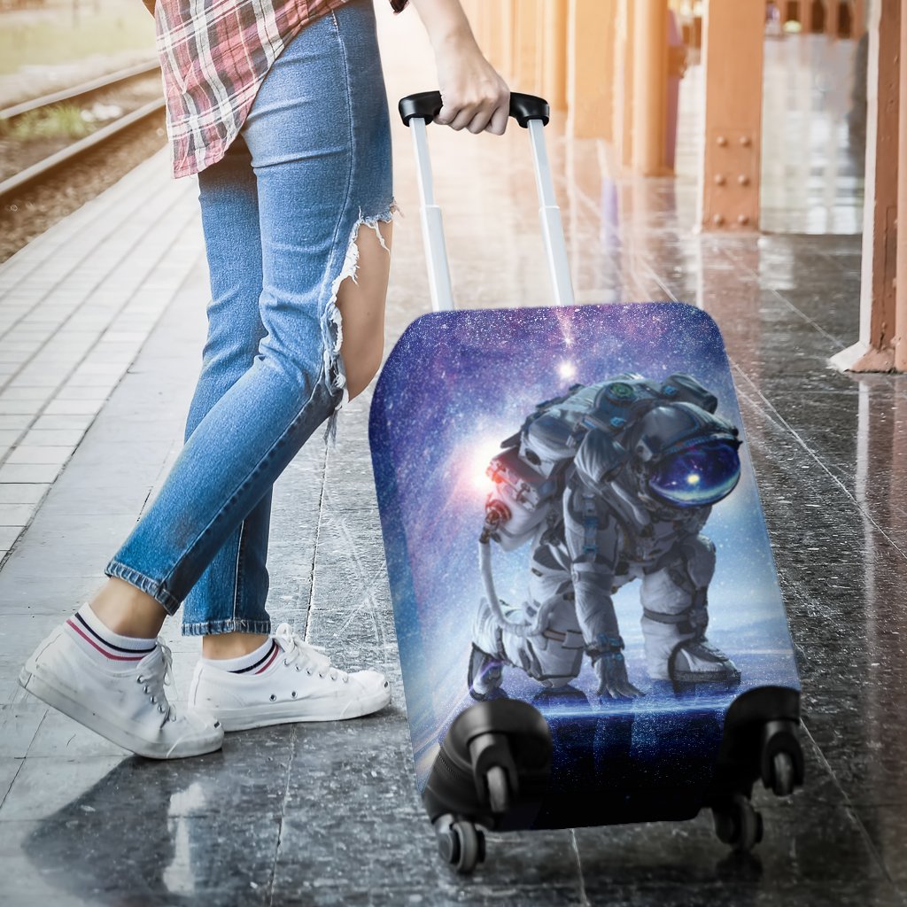 Astronaut Galaxy Space Print Luggage Cover Protector-grizzshop