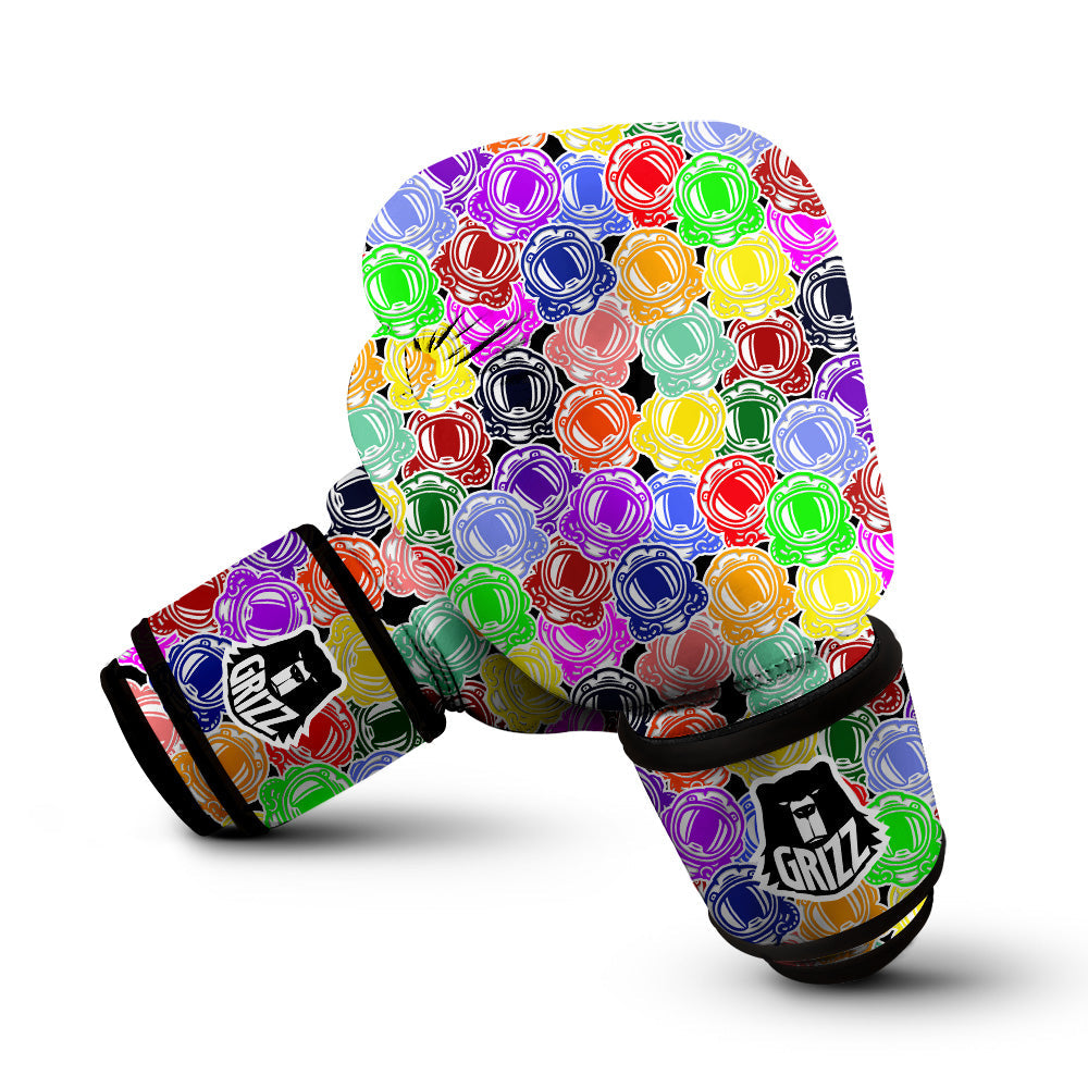 Astronaut Helmet Colorful Print Pattern Boxing Gloves-grizzshop