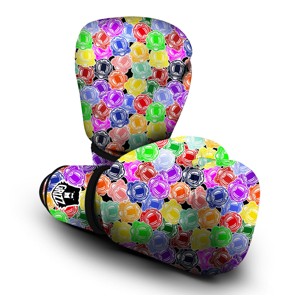 Astronaut Helmet Colorful Print Pattern Boxing Gloves-grizzshop