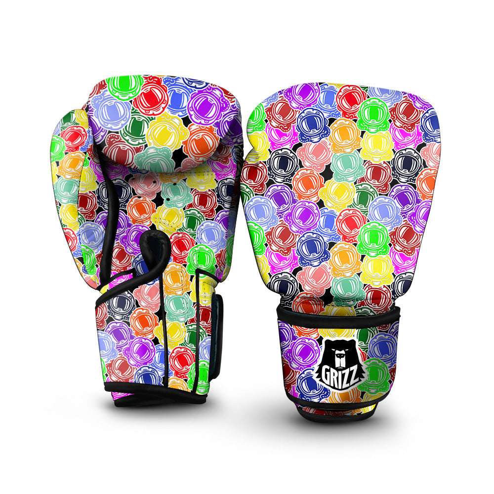 Astronaut Helmet Colorful Print Pattern Boxing Gloves-grizzshop