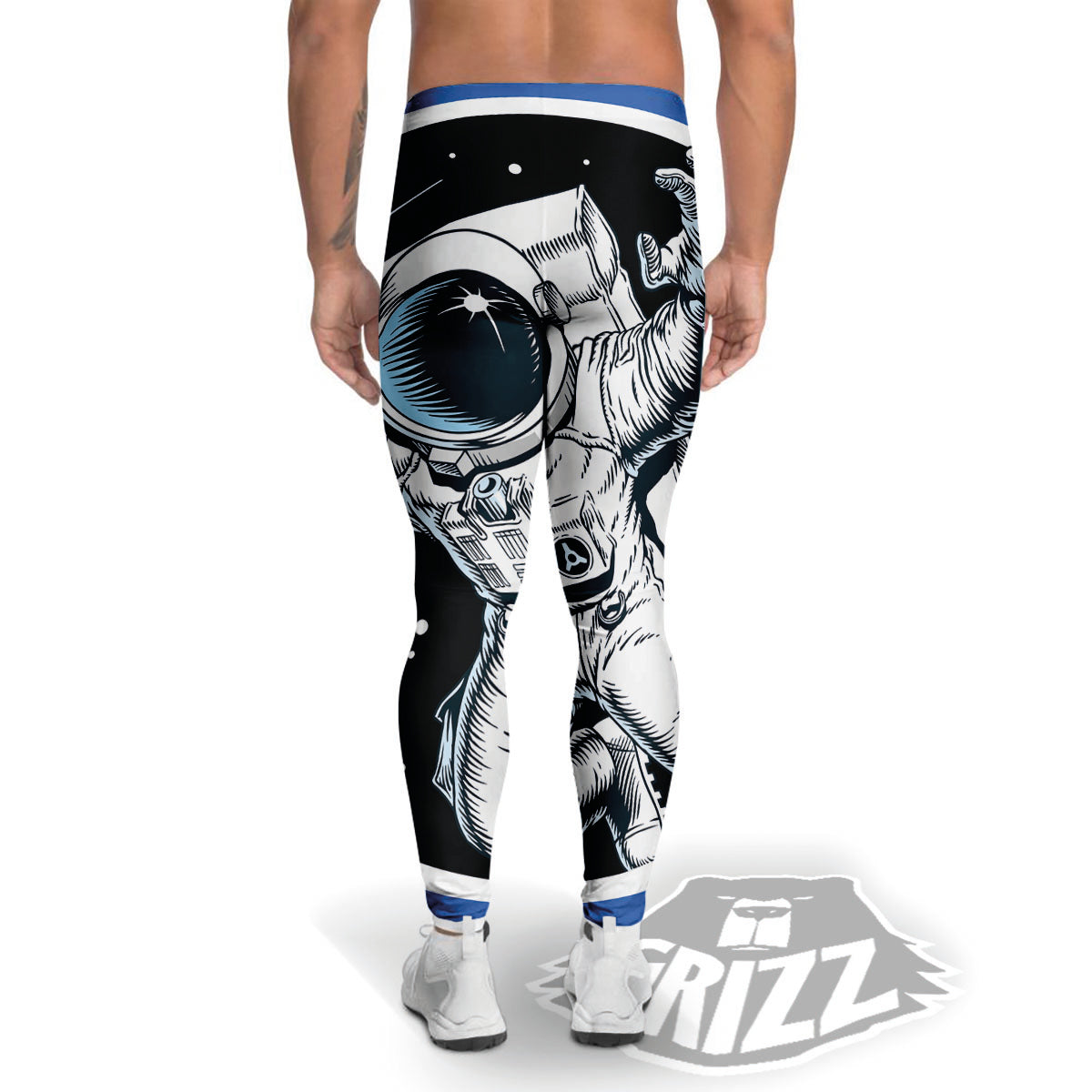 Astronaut In The Space Print Men's Leggings-grizzshop