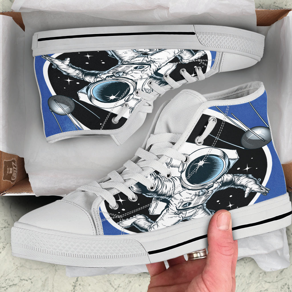 Astronaut In The Space Print White High Top Shoes-grizzshop