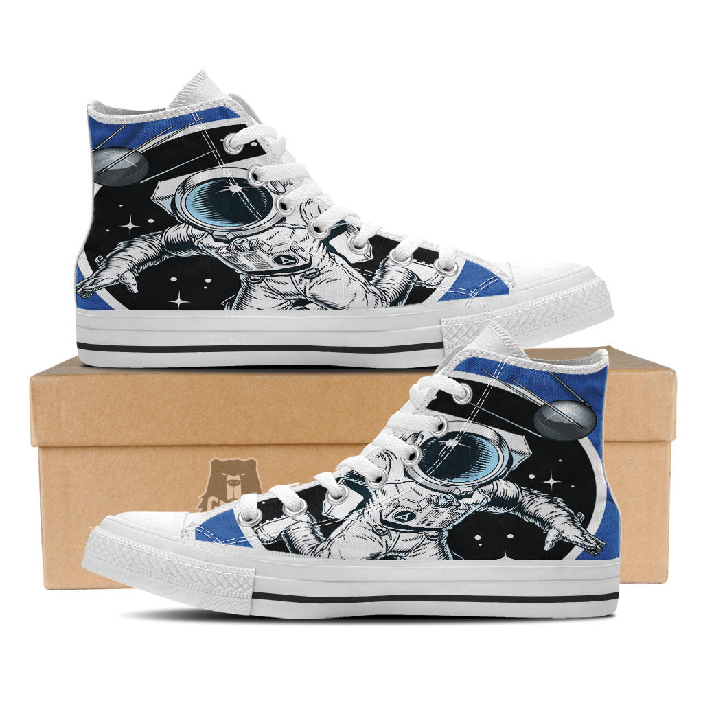 Astronaut In The Space Print White High Top Shoes-grizzshop