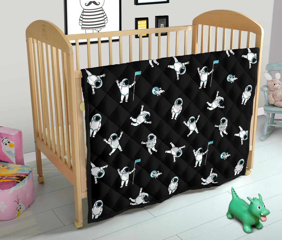 Astronaut Print Pattern Quilt-grizzshop