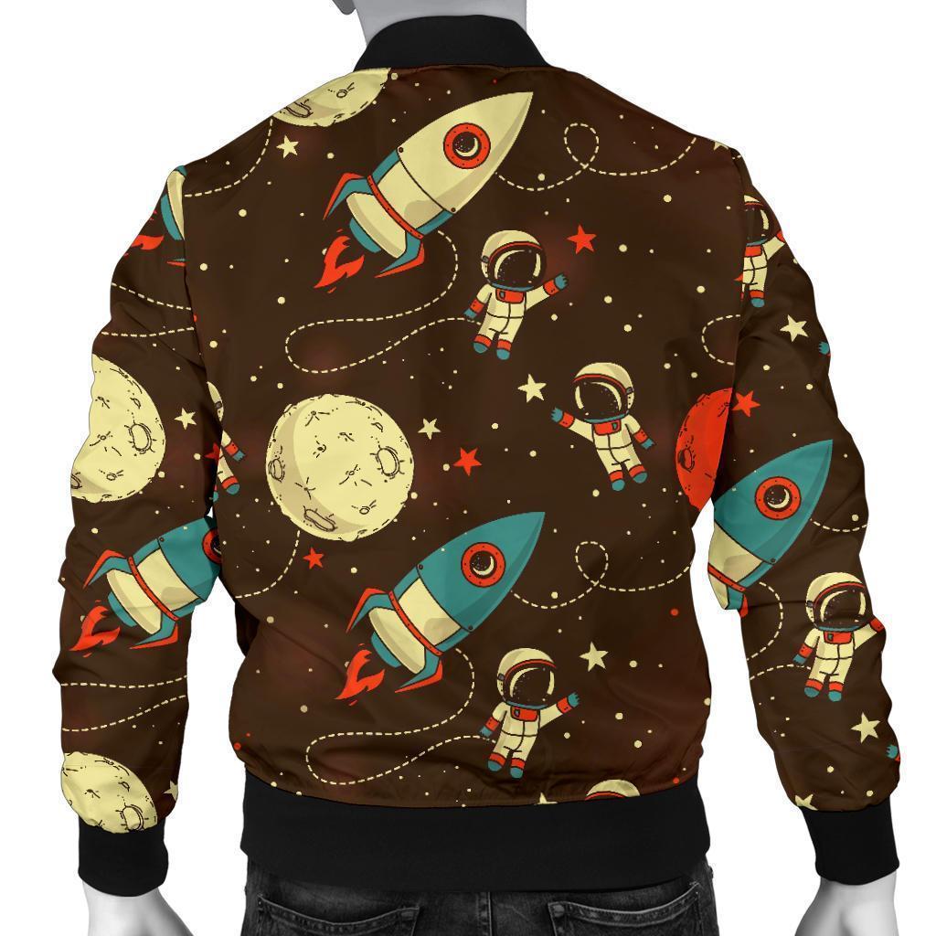 Astronaut Space Pattern Print Men's Bomber Jacket-grizzshop