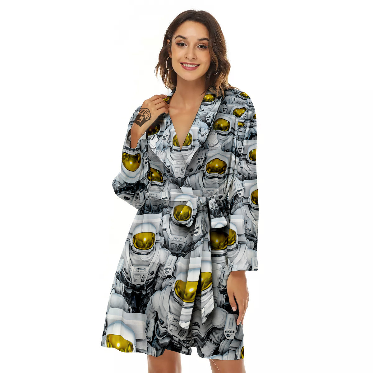 Astronauts Group Print Women's Robe-grizzshop