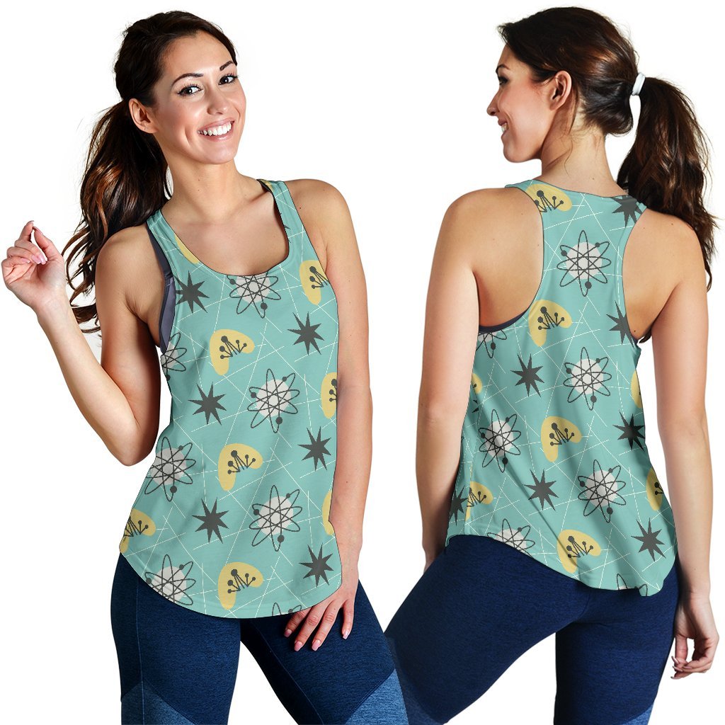 Atom Science Pattern Print Women's Racerback Tank Tops-grizzshop