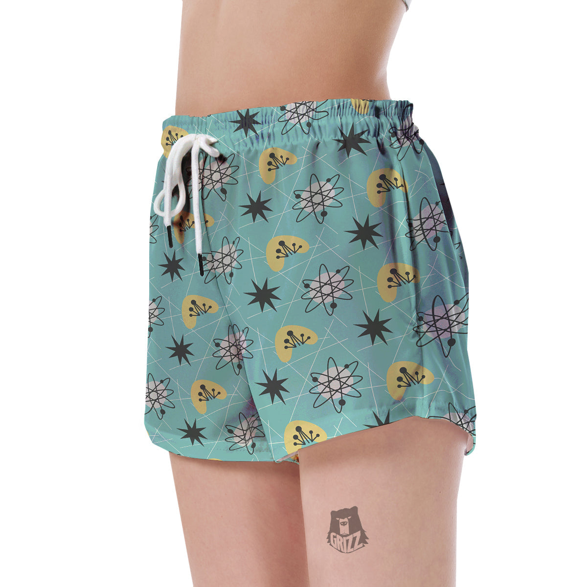 Atom Science Pattern Print Women's Shorts-grizzshop