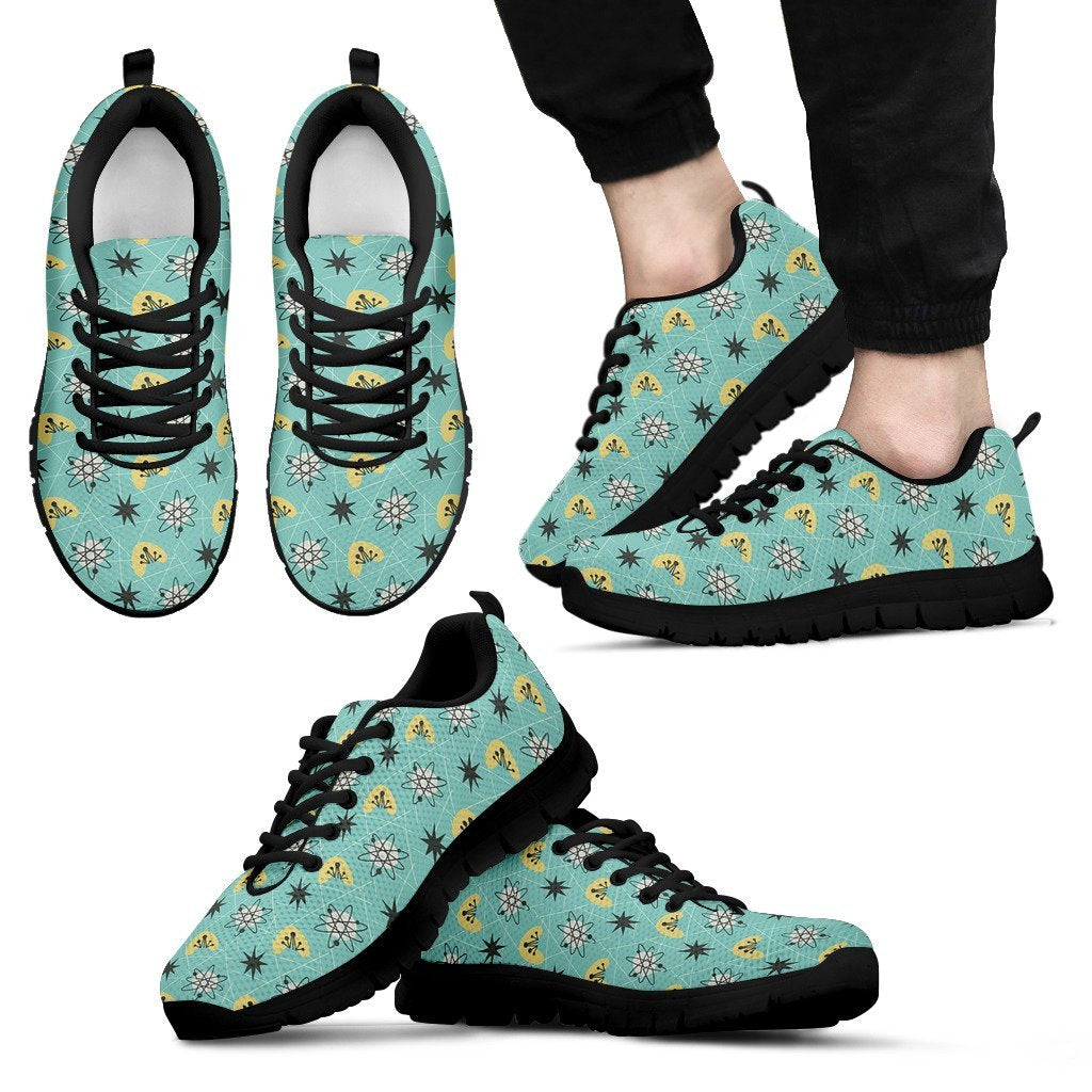 Atom Science Pattern Print Black Sneaker Shoes For Men Women-grizzshop