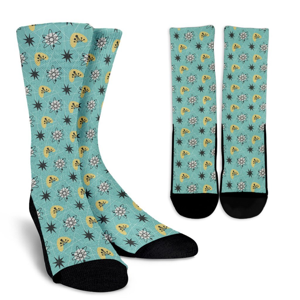 Atom Science Pattern Print Unisex Crew Socks-grizzshop