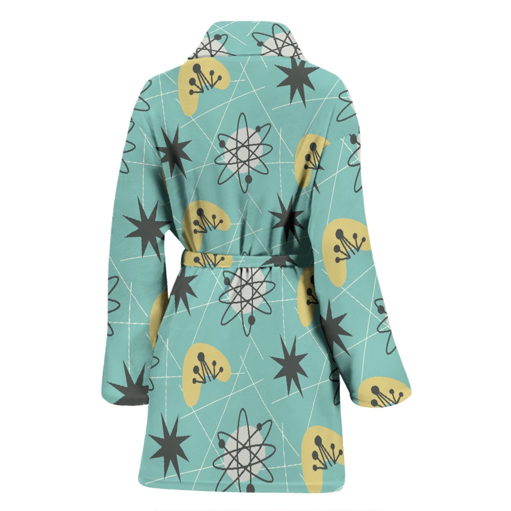 Atom Science Pattern Print Women Long Robe-grizzshop