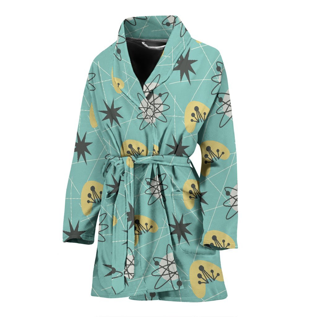 Atom Science Pattern Print Women Long Robe-grizzshop