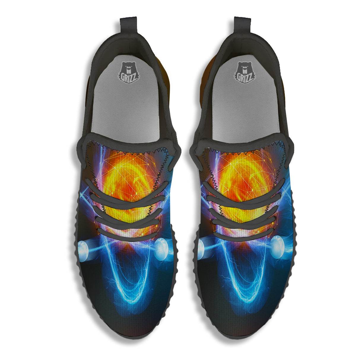 Atomic Structure Print Black Walking Shoes-grizzshop