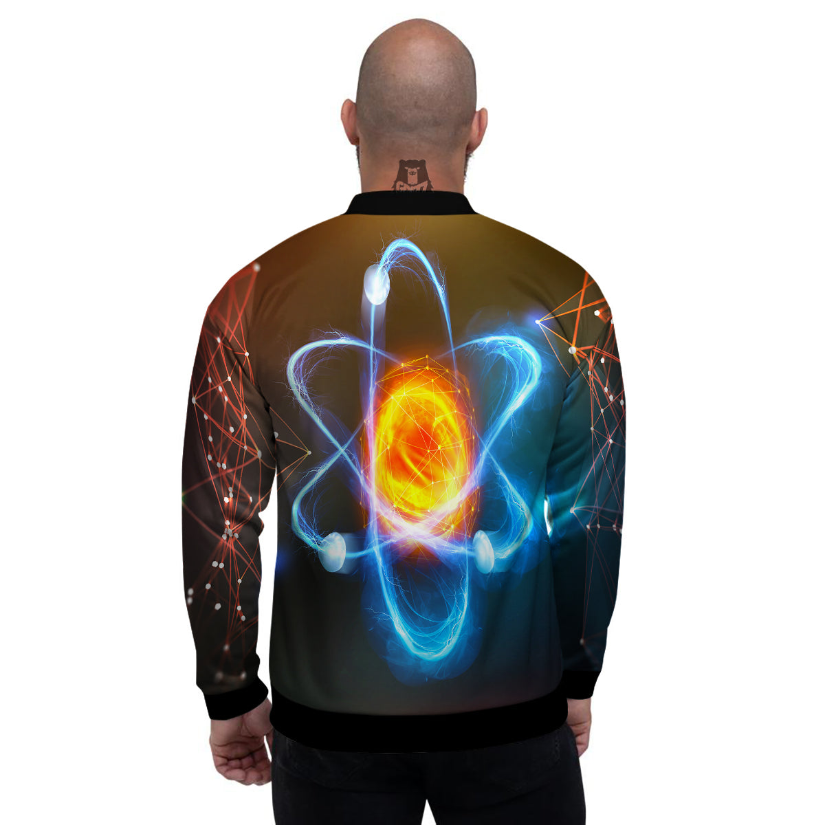 Atomic Structure Print Men's Bomber Jacket-grizzshop