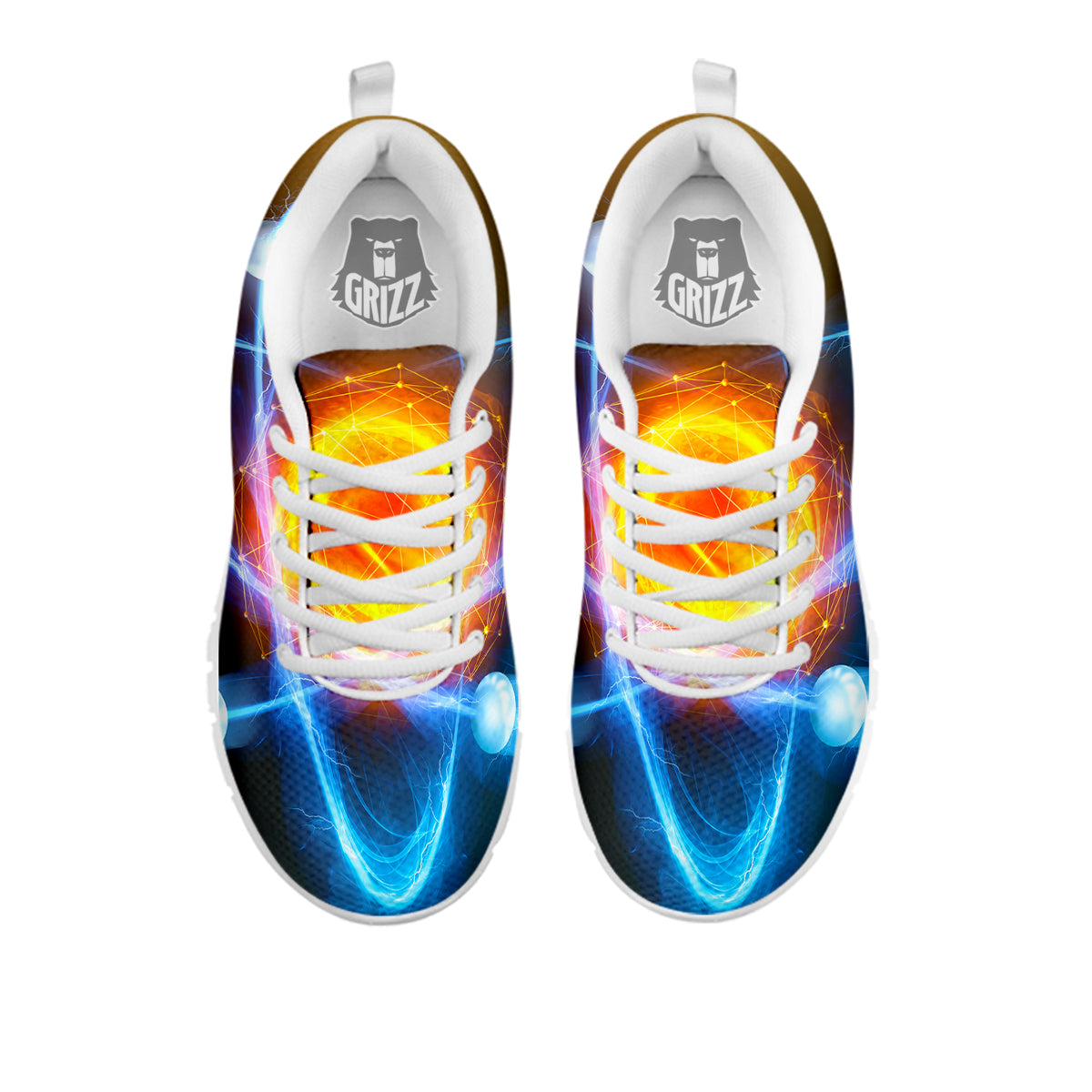 Atomic Structure Print White Sneaker-grizzshop