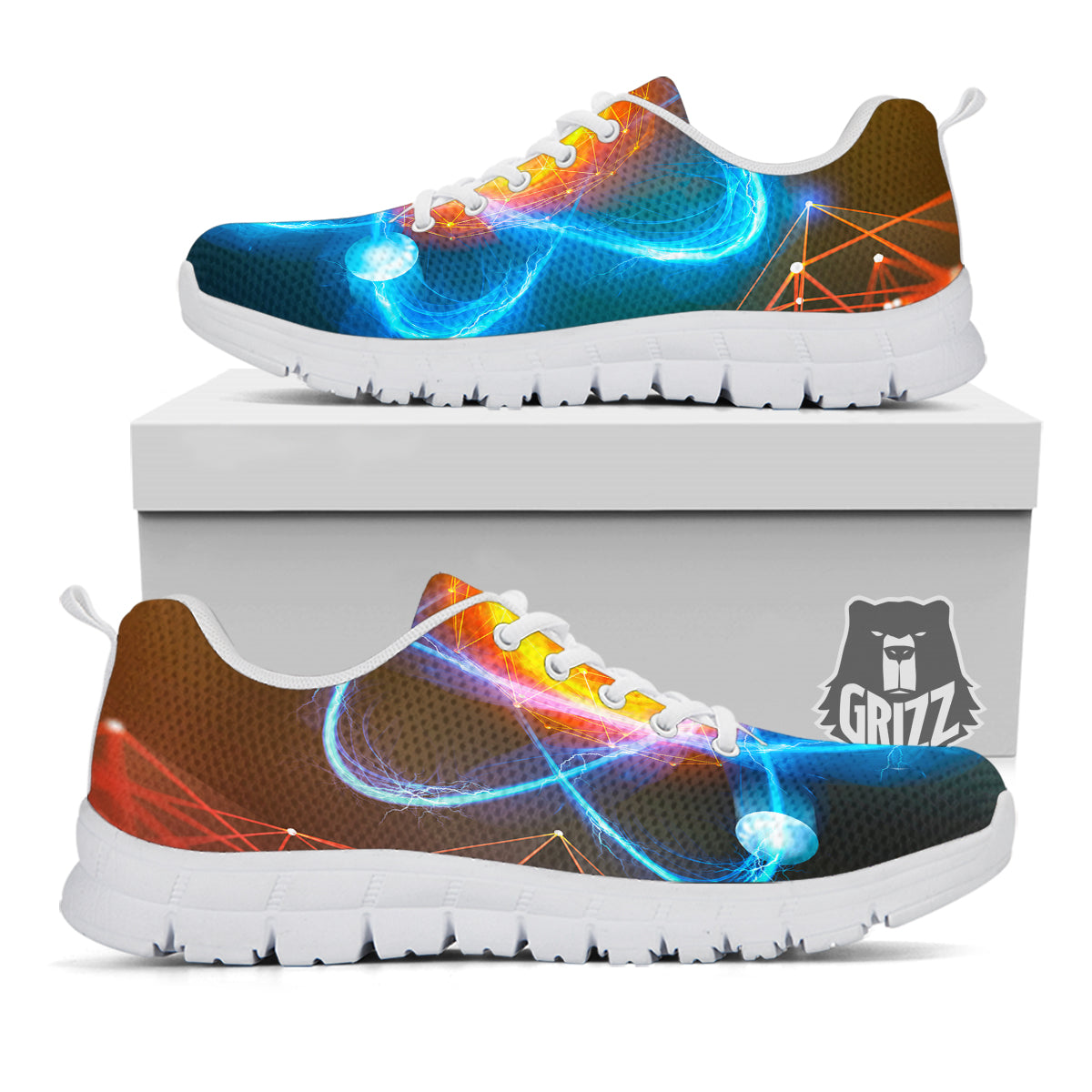 Atomic Structure Print White Sneaker-grizzshop