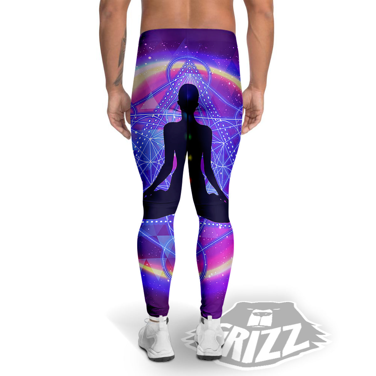 Aura Chakras Colorful Print Men's Leggings-grizzshop