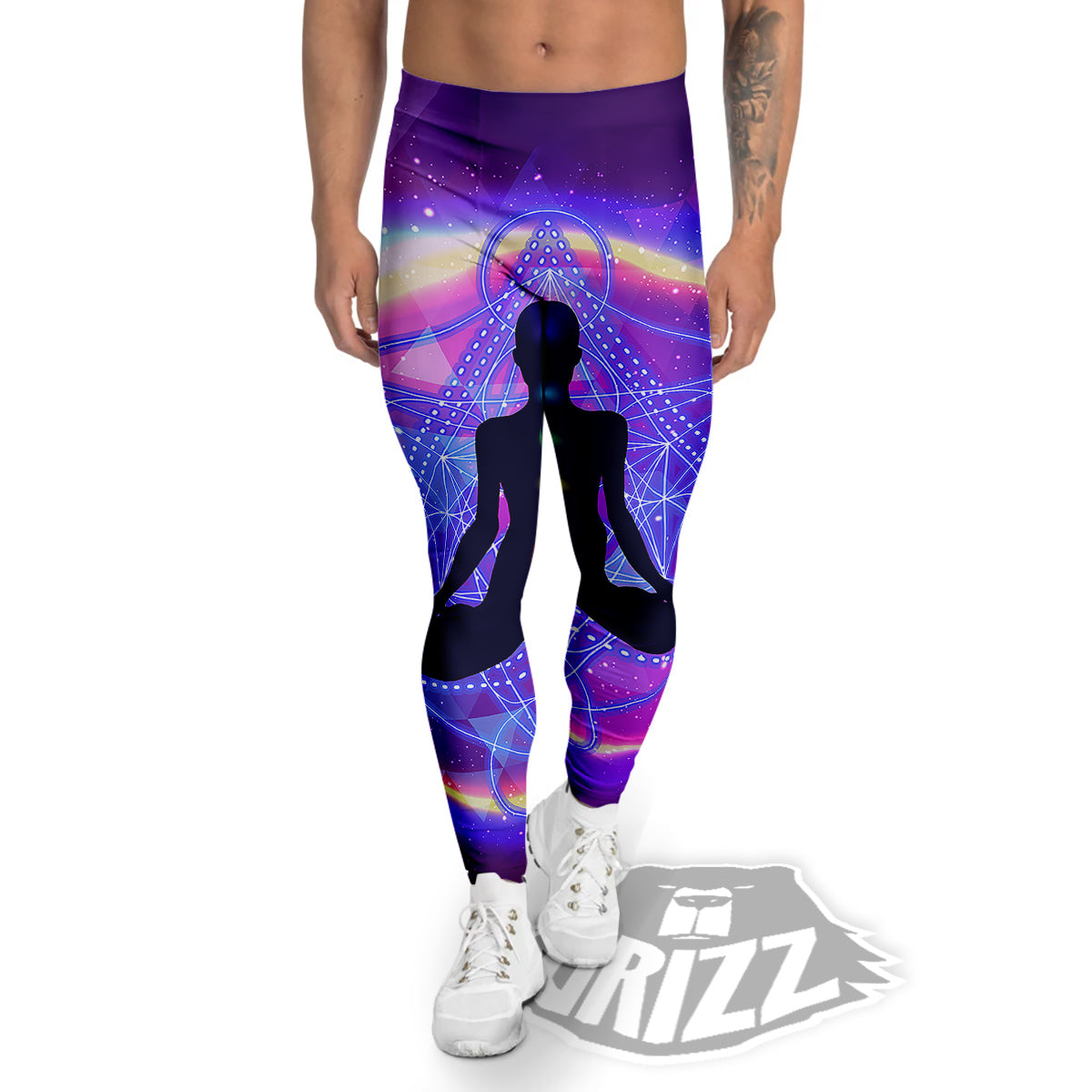 Aura Chakras Colorful Print Men's Leggings-grizzshop