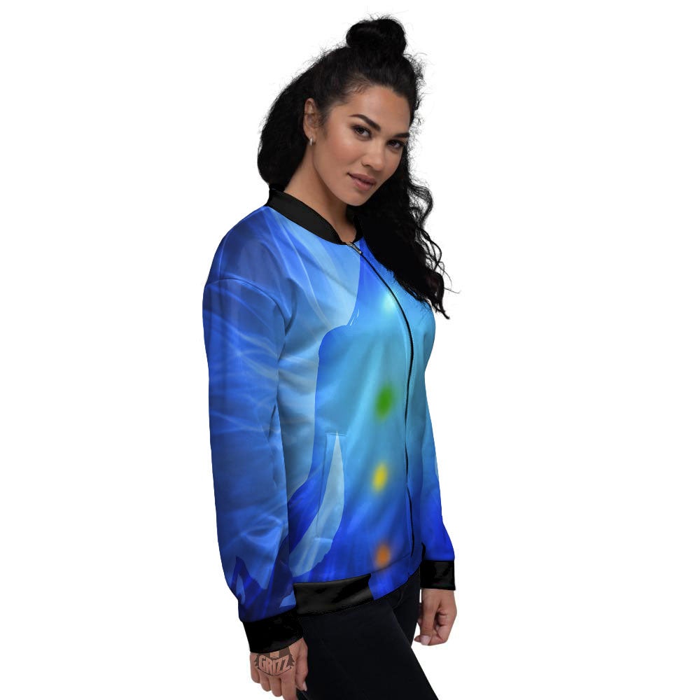 Aura Seven Chakras Print Women's Bomber Jacket-grizzshop