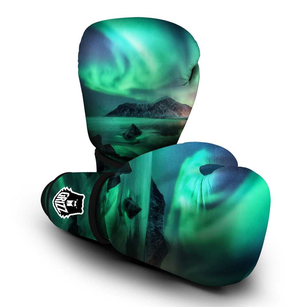 Aurora Northern Lights Print Boxing Gloves-grizzshop