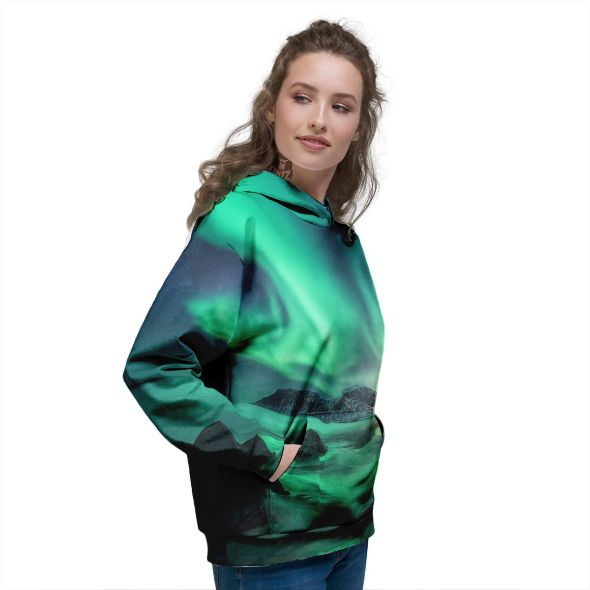 Aurora Northern Lights Print Women's Hoodie-grizzshop