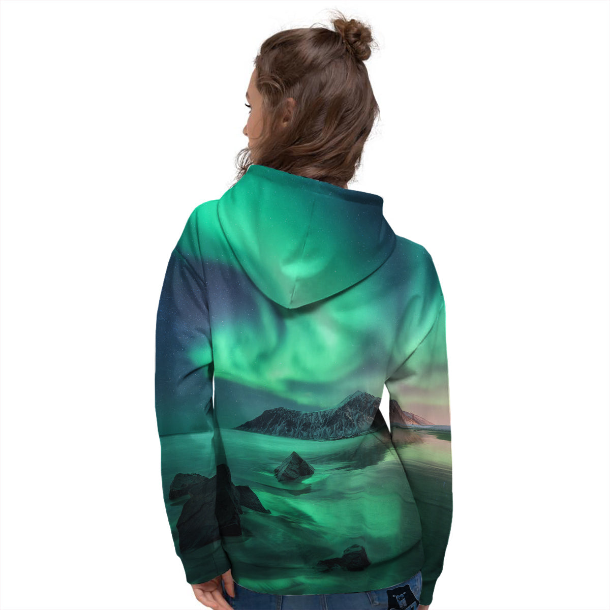 Aurora Northern Lights Print Women's Hoodie-grizzshop