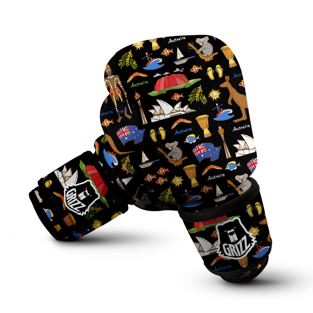 Australia Theme Print Pattern Boxing Gloves-grizzshop