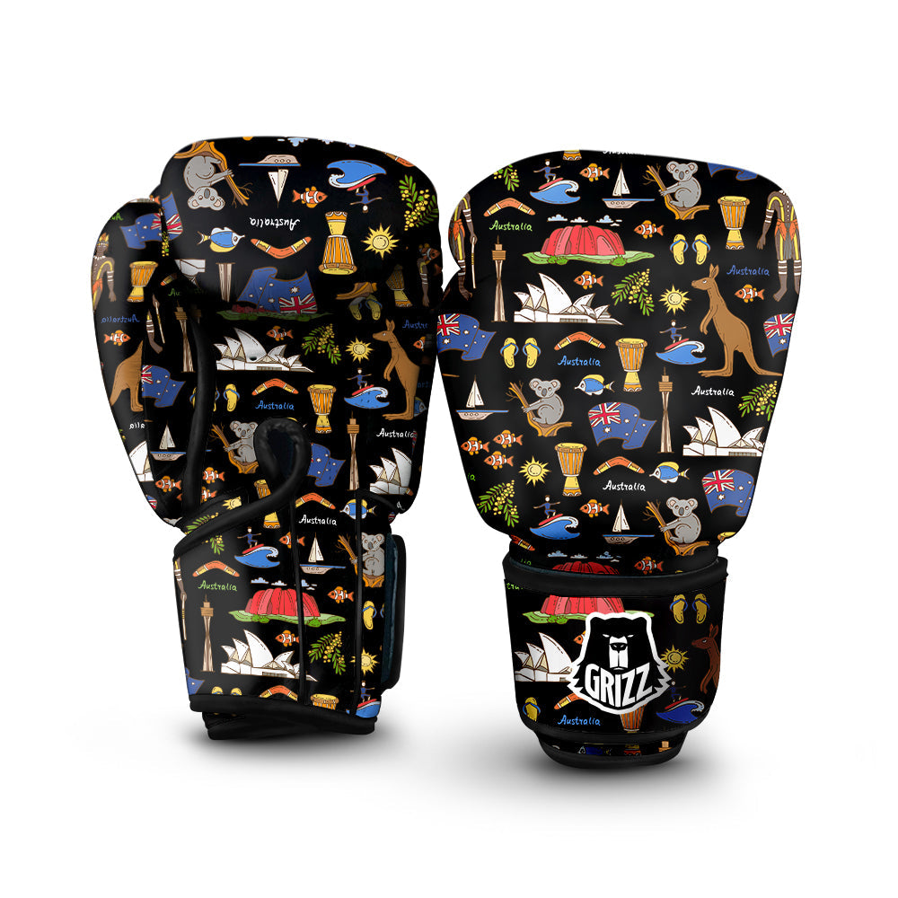Australia Theme Print Pattern Boxing Gloves-grizzshop