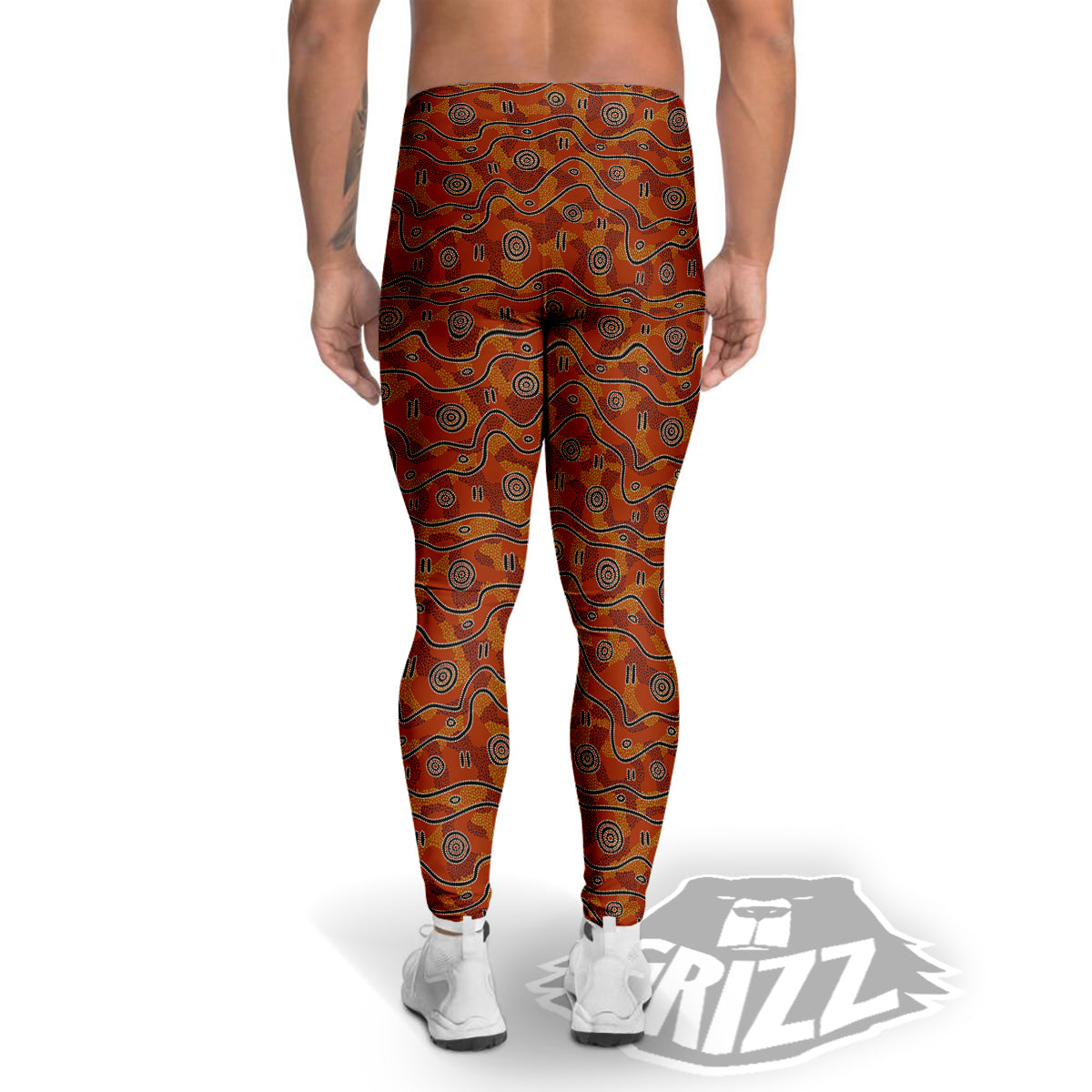 Australian Aboriginal Print Pattern Men's Leggings-grizzshop
