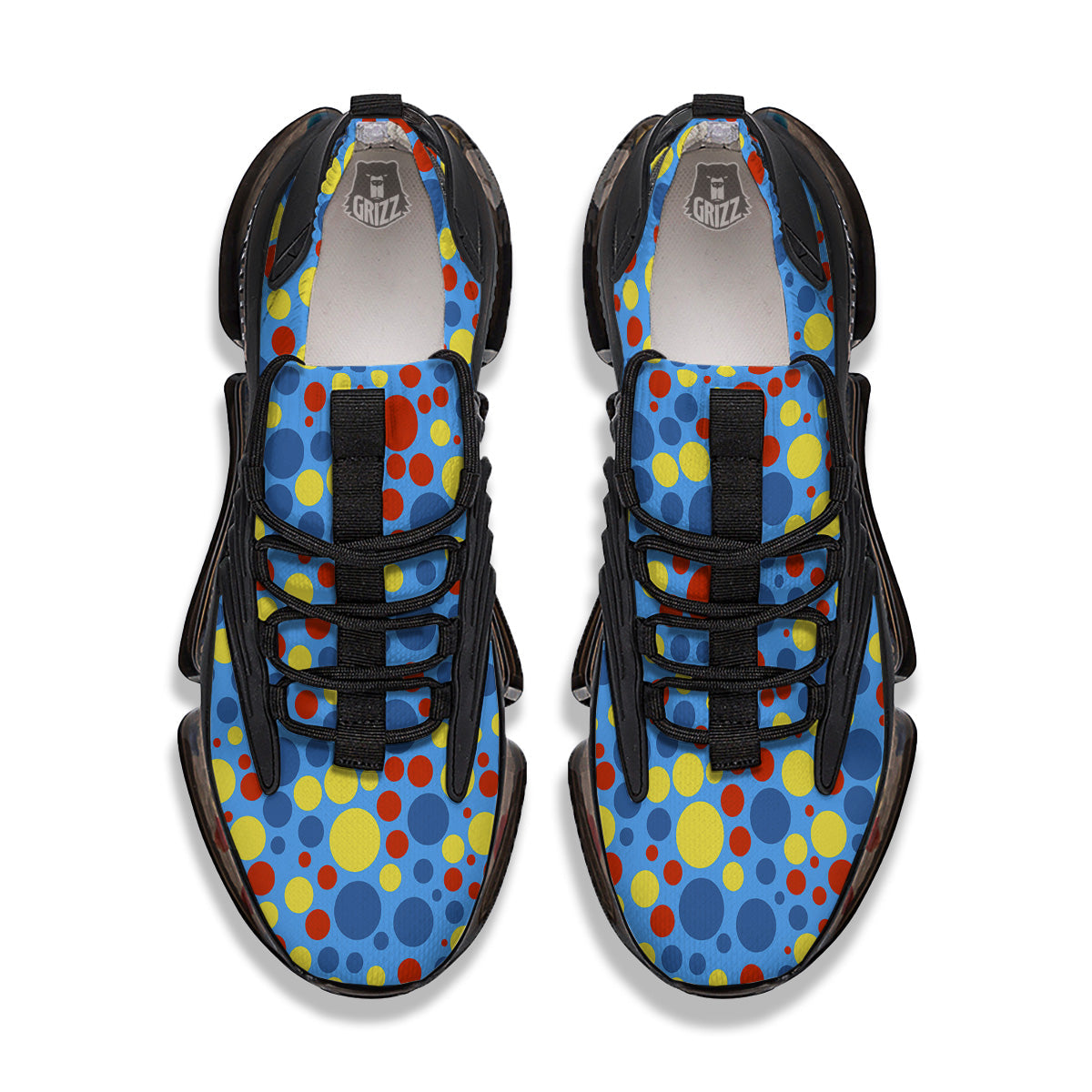 Autism Awareness Dots Color Print Pattern Black Gym Shoes-grizzshop