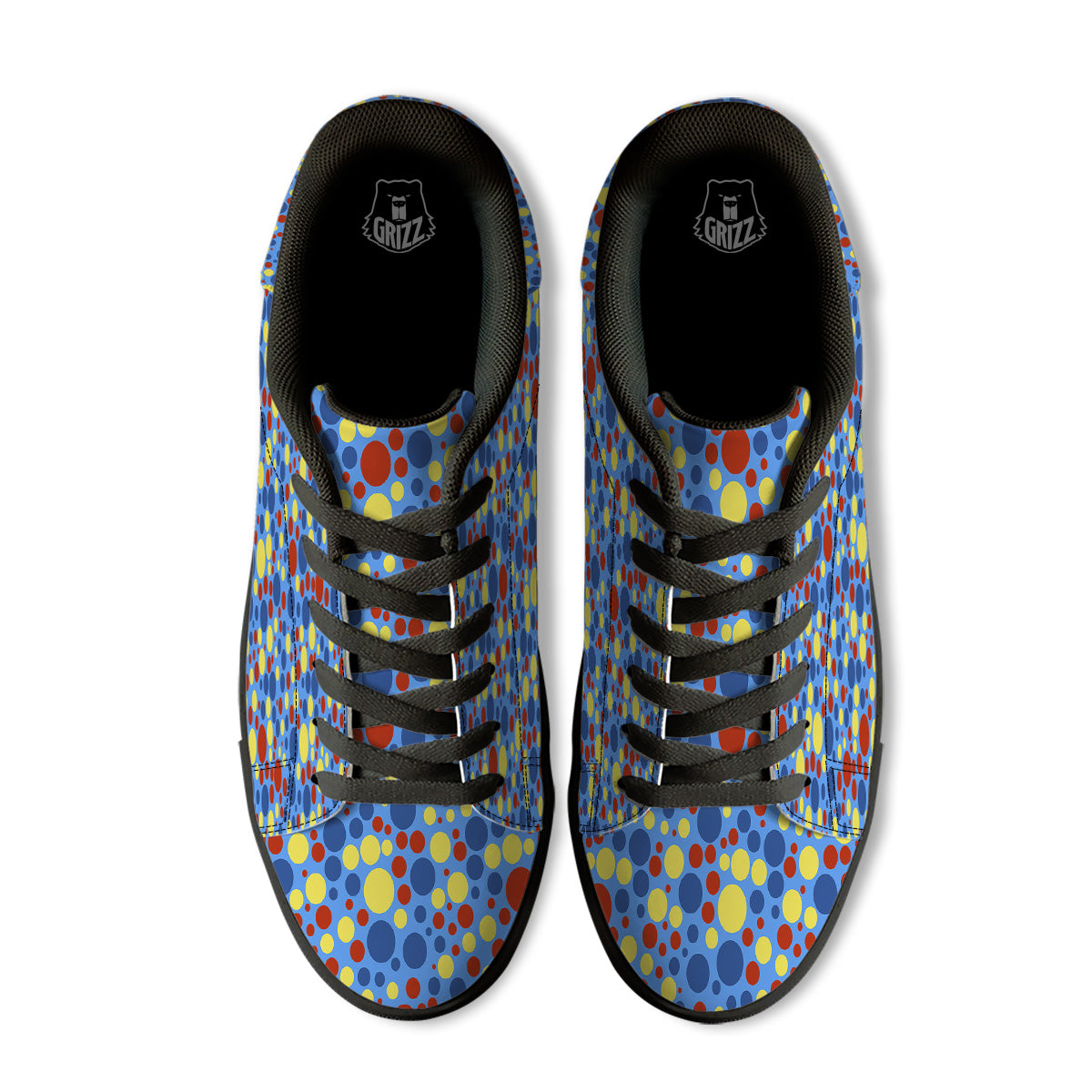 Autism Awareness Dots Color Print Pattern Black Low Top Sneakers-grizzshop