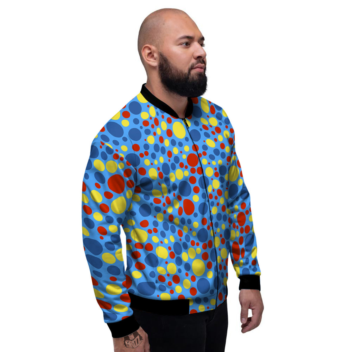 Autism Awareness Dots Color Print Pattern Men's Bomber Jacket-grizzshop