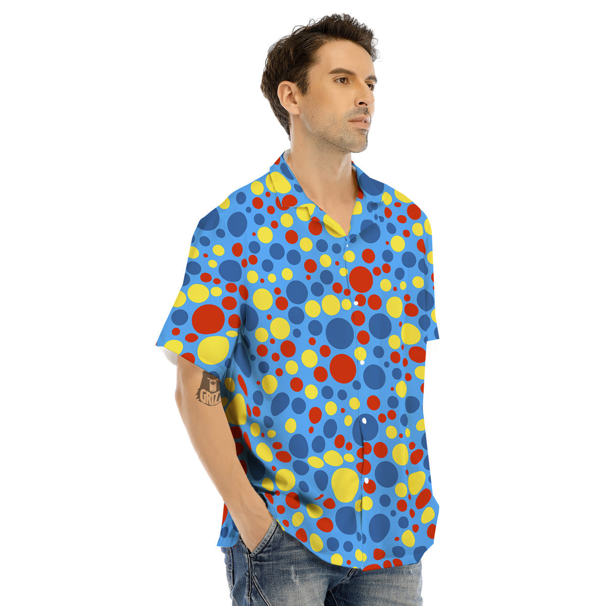 Autism Awareness Dots Color Print Pattern Men's Hawaiian Shirt-grizzshop