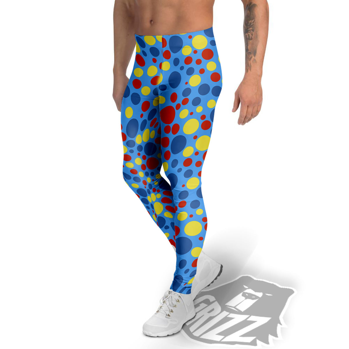 Autism Awareness Dots Color Print Pattern Men's Leggings-grizzshop