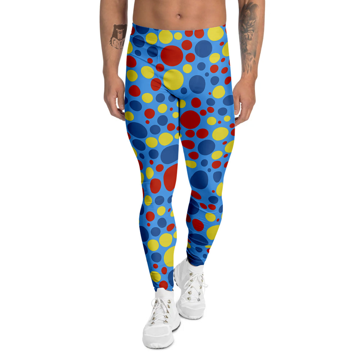 Autism Awareness Dots Color Print Pattern Men's Leggings-grizzshop