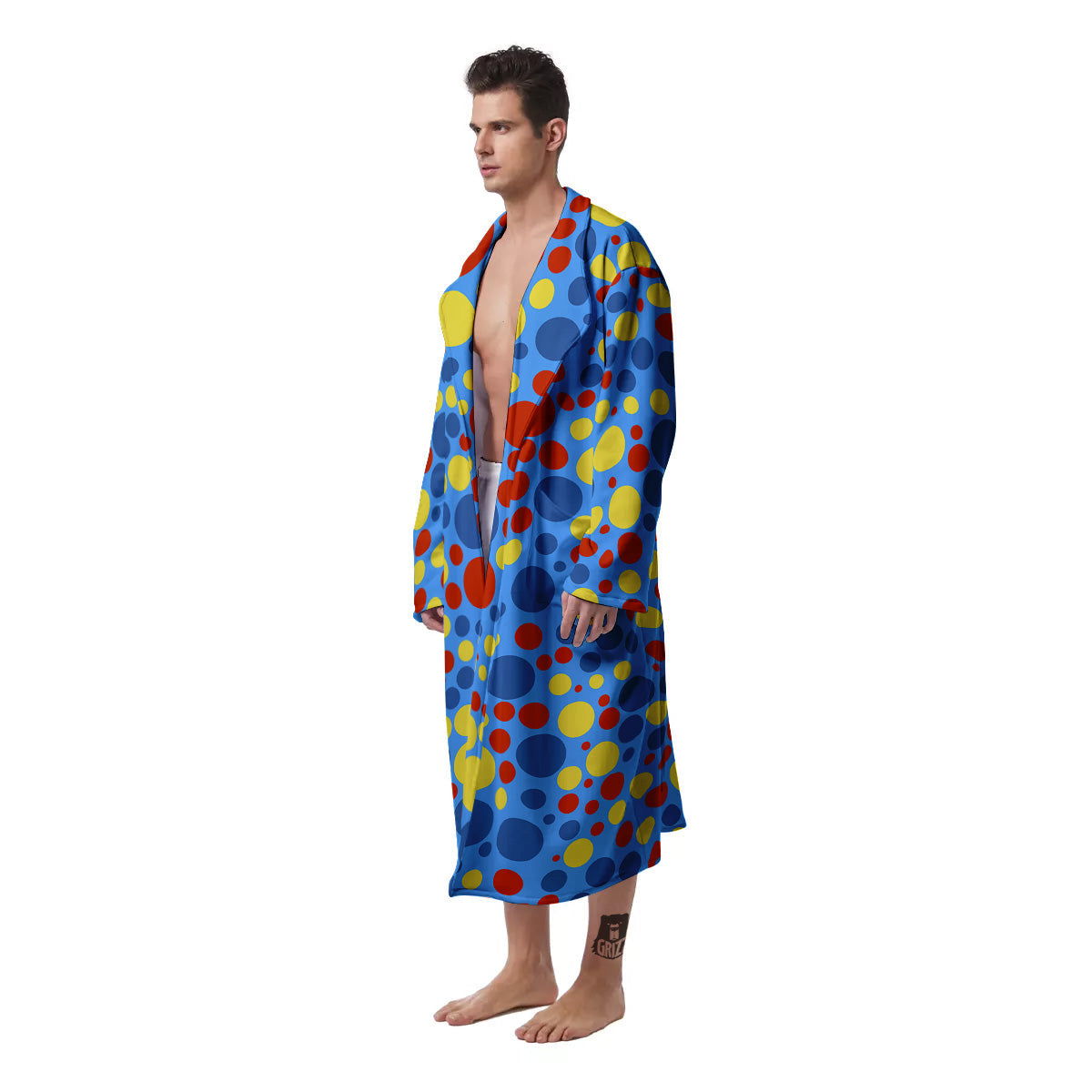 Autism Awareness Dots Color Print Pattern Men's Robe-grizzshop