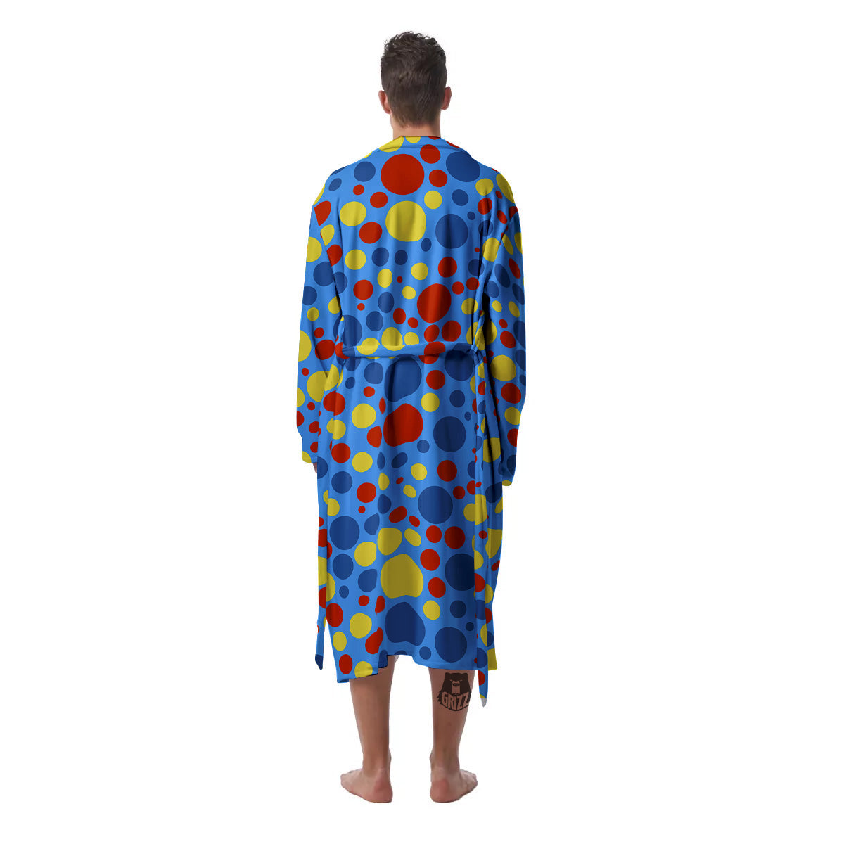 Autism Awareness Dots Color Print Pattern Men's Robe-grizzshop