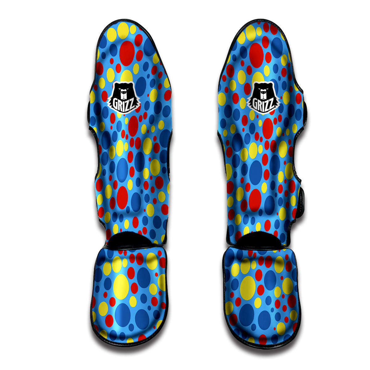 Autism Awareness Dots Color Print Pattern Muay Thai Shin Guards-grizzshop